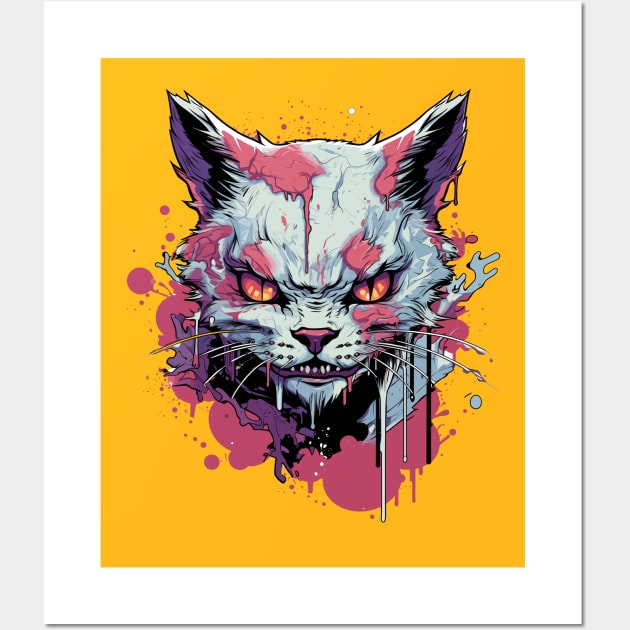 Zombie Cat Wall Art by Rowdy Designs